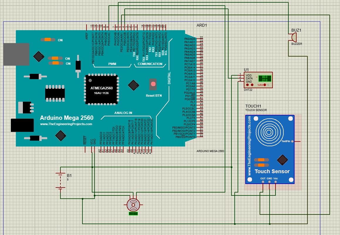 Diagrama Arduino Mega en Proteus